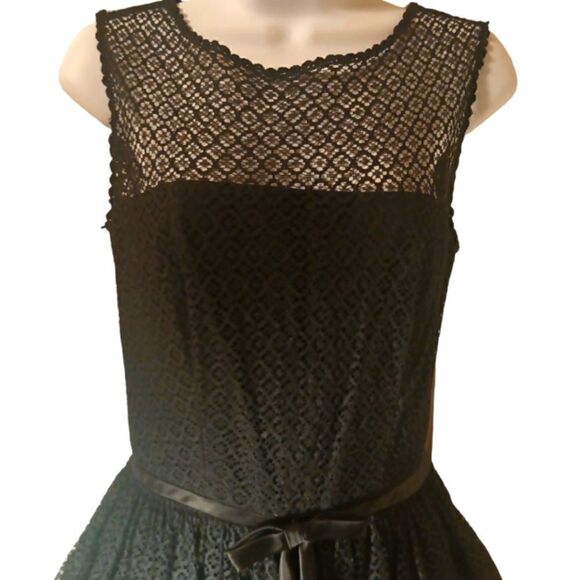 Jonathan Logan vintage black lace fit and flare formal party dress size 2 - Picture 4 of 14